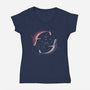 Stars Of Sea Whale Astronaut-Womens-V-Neck-Tee-tobefonseca