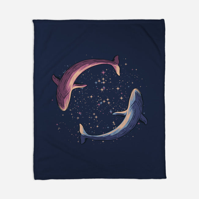 Stars Of Sea Whale Astronaut-None-Fleece-Blanket-tobefonseca
