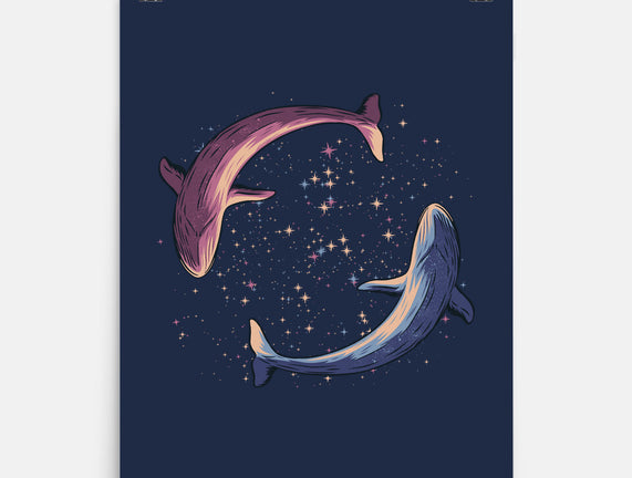 Stars Of Sea Whale Astronaut