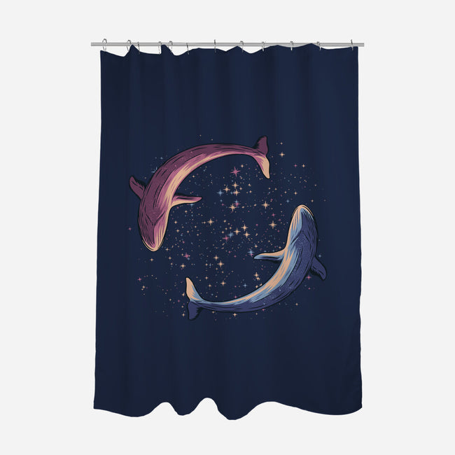 Stars Of Sea Whale Astronaut-None-Polyester-Shower Curtain-tobefonseca