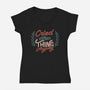Cried But Did The Thing Anyway-Womens-V-Neck-Tee-tobefonseca