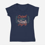 Cried But Did The Thing Anyway-Womens-V-Neck-Tee-tobefonseca