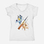 Abstract Sisters-Womens-V-Neck-Tee-nickzzarto