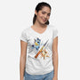 Abstract Sisters-Womens-V-Neck-Tee-nickzzarto