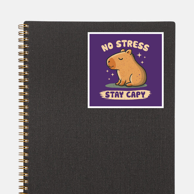 No Stress Stay Capy-None-Glossy-Sticker-NMdesign