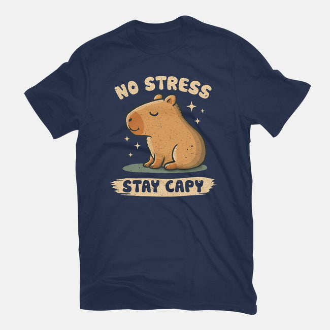 No Stress Stay Capy-Womens-Fitted-Tee-NMdesign