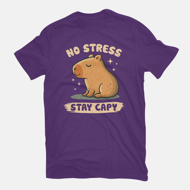 No Stress Stay Capy-Womens-Fitted-Tee-NMdesign