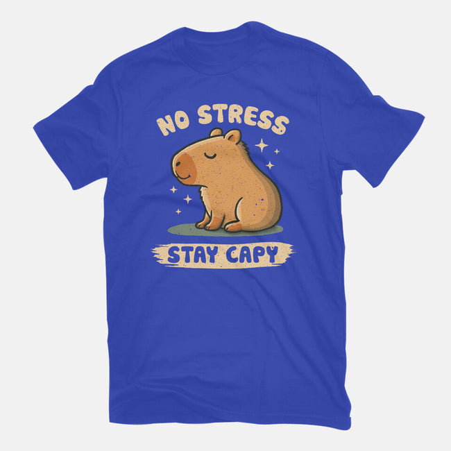 No Stress Stay Capy-Mens-Heavyweight-Tee-NMdesign