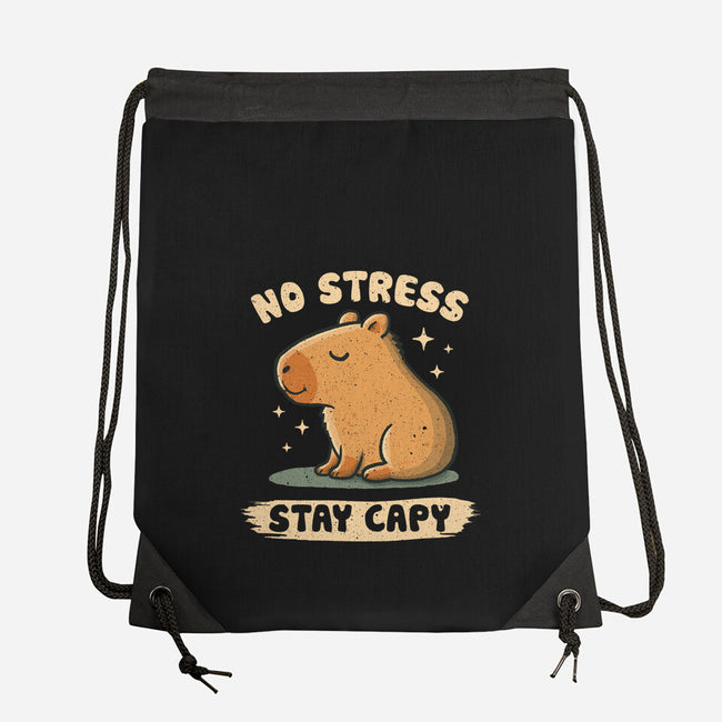 No Stress Stay Capy-None-Drawstring-Bag-NMdesign