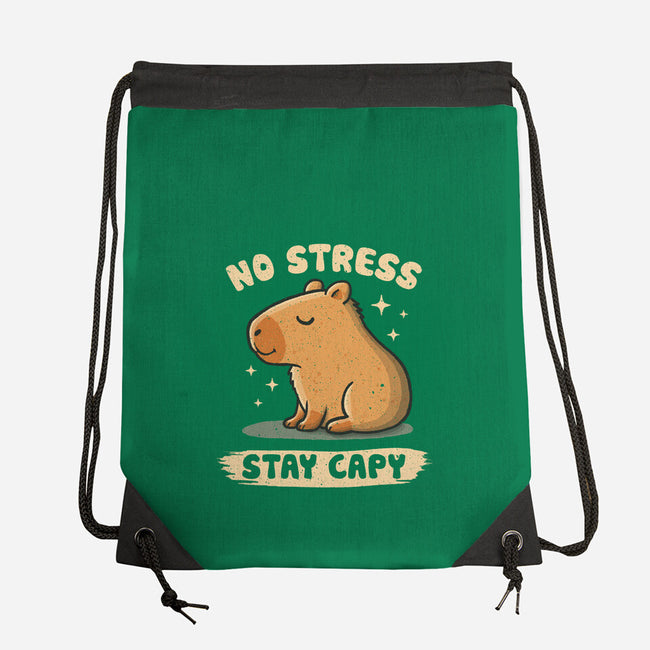 No Stress Stay Capy-None-Drawstring-Bag-NMdesign