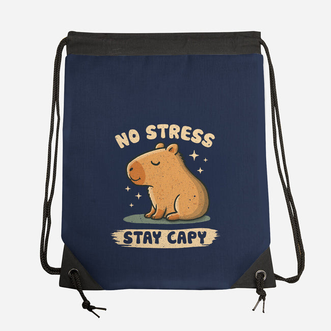 No Stress Stay Capy-None-Drawstring-Bag-NMdesign