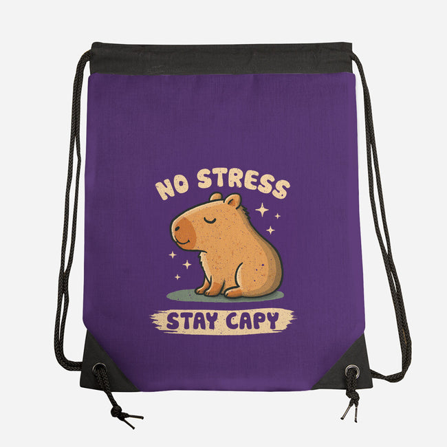 No Stress Stay Capy-None-Drawstring-Bag-NMdesign