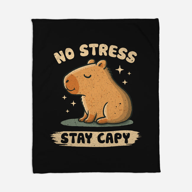 No Stress Stay Capy-None-Fleece-Blanket-NMdesign