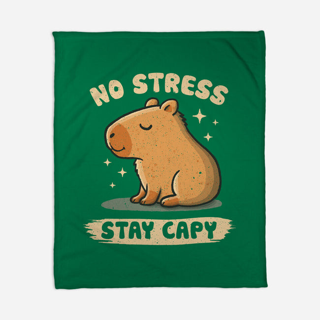 No Stress Stay Capy-None-Fleece-Blanket-NMdesign