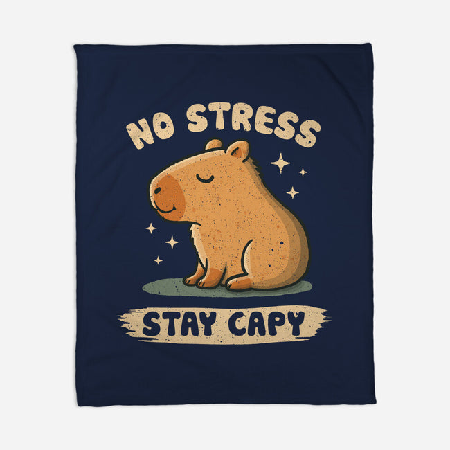 No Stress Stay Capy-None-Fleece-Blanket-NMdesign