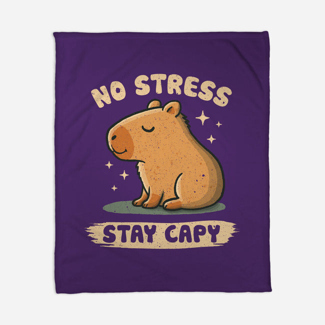 No Stress Stay Capy-None-Fleece-Blanket-NMdesign