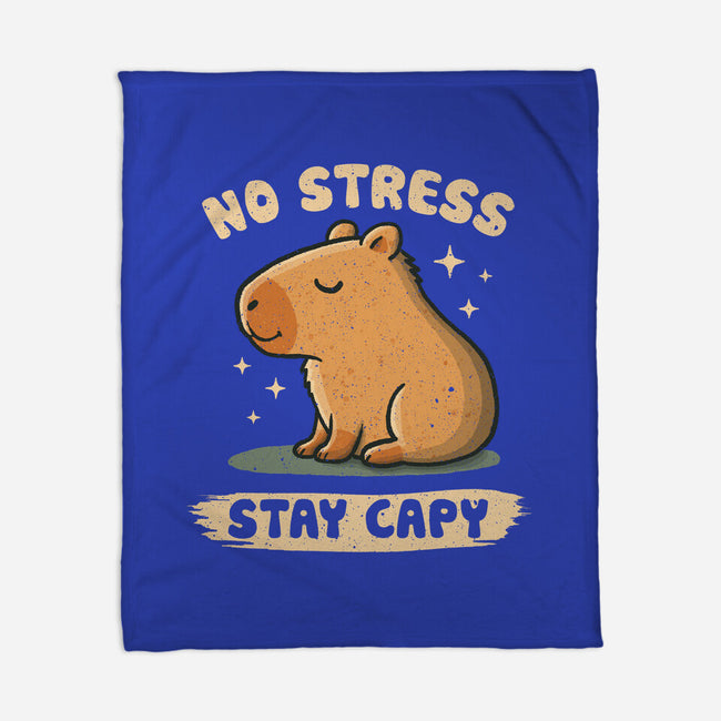 No Stress Stay Capy-None-Fleece-Blanket-NMdesign