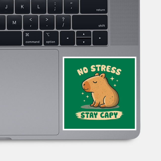 No Stress Stay Capy-None-Glossy-Sticker-NMdesign