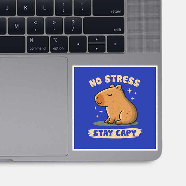 No Stress Stay Capy-None-Glossy-Sticker-NMdesign