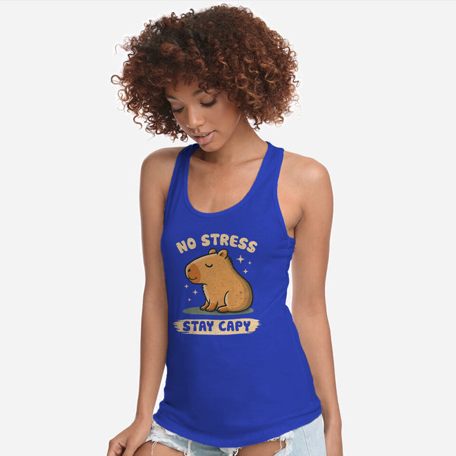 No Stress Stay Capy-Womens-Racerback-Tank-NMdesign