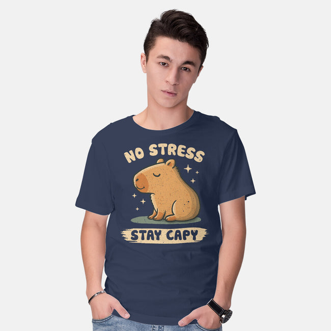 No Stress Stay Capy-Mens-Basic-Tee-NMdesign