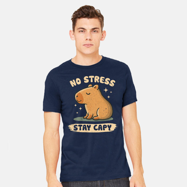 No Stress Stay Capy-Mens-Heavyweight-Tee-NMdesign