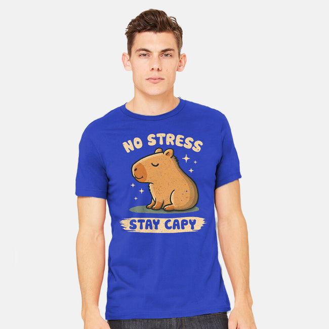 No Stress Stay Capy-Mens-Heavyweight-Tee-NMdesign