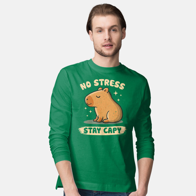No Stress Stay Capy-Mens-Long Sleeved-Tee-NMdesign