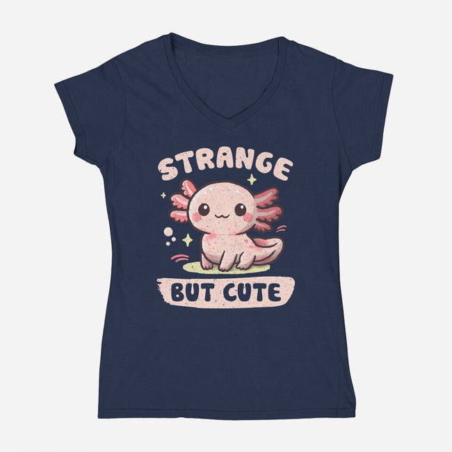 Strange But Cute-Womens-V-Neck-Tee-NMdesign