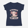 Strange But Cute-Womens-V-Neck-Tee-NMdesign