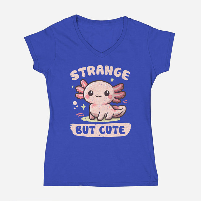 Strange But Cute-Womens-V-Neck-Tee-NMdesign