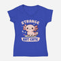 Strange But Cute-Womens-V-Neck-Tee-NMdesign