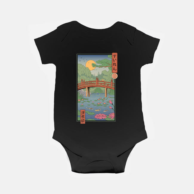 Water Lilies Ukiyo-e-Baby-Basic-Onesie-vp021