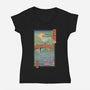 Water Lilies Ukiyo-e-Womens-V-Neck-Tee-vp021