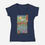 Water Lilies Ukiyo-e-Womens-V-Neck-Tee-vp021