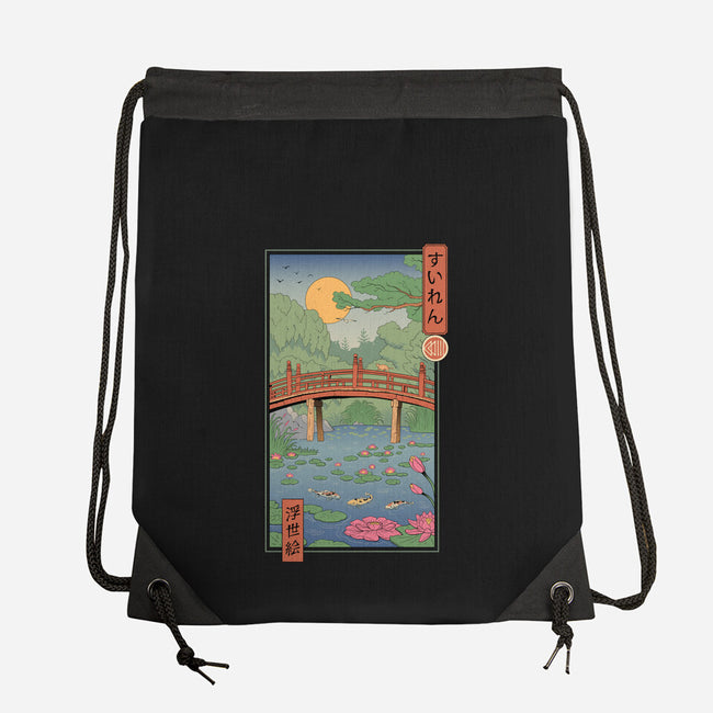 Water Lilies Ukiyo-e-None-Drawstring-Bag-vp021