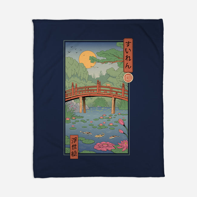 Water Lilies Ukiyo-e-None-Fleece-Blanket-vp021