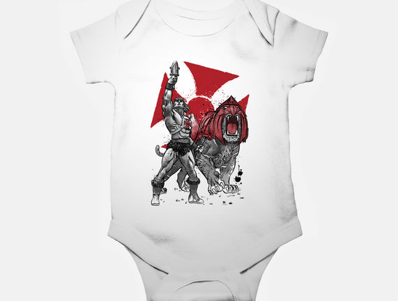 Prince Adam And Battle Cat Sumi-e