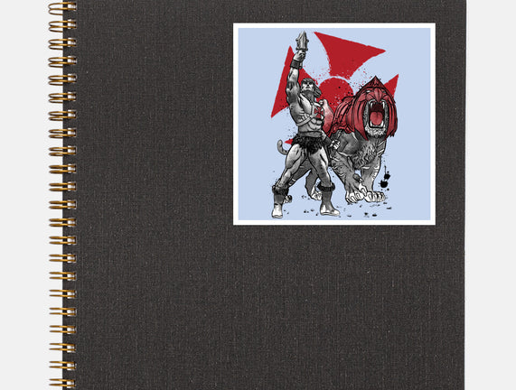 Prince Adam And Battle Cat Sumi-e