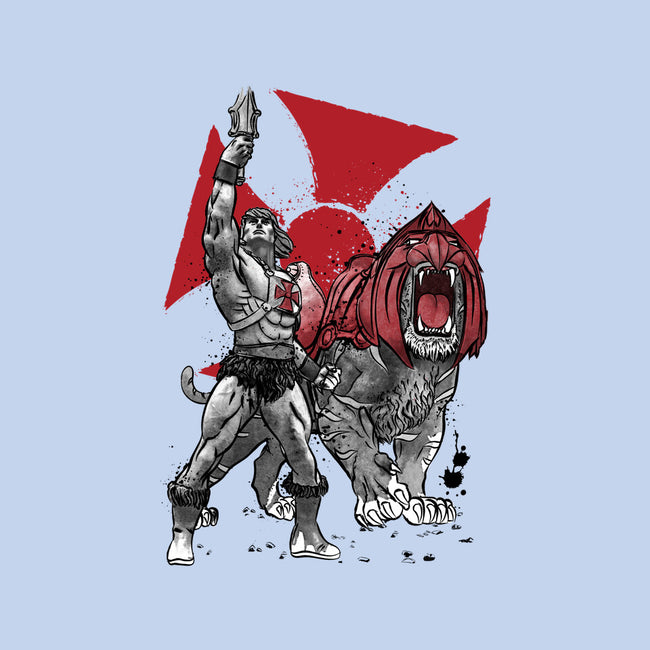 Prince Adam And Battle Cat Sumi-e-Mens-Basic-Tee-DrMonekers