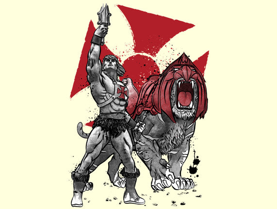 Prince Adam And Battle Cat Sumi-e