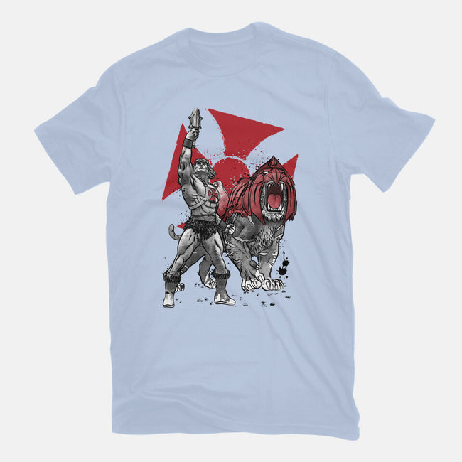 Prince Adam And Battle Cat Sumi-e-Unisex-Basic-Tee-DrMonekers