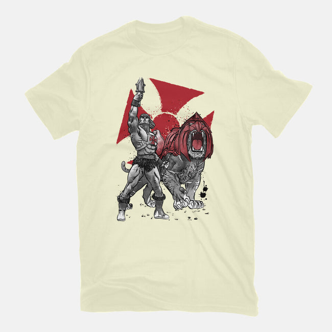 Prince Adam And Battle Cat Sumi-e-Mens-Premium-Tee-DrMonekers