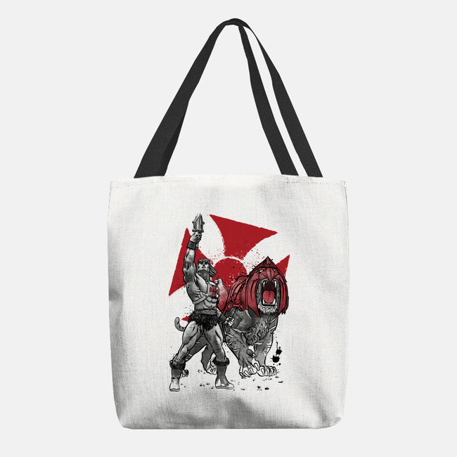 Prince Adam And Battle Cat Sumi-e-None-Basic Tote-Bag-DrMonekers