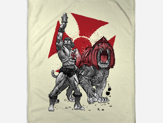 Prince Adam And Battle Cat Sumi-e