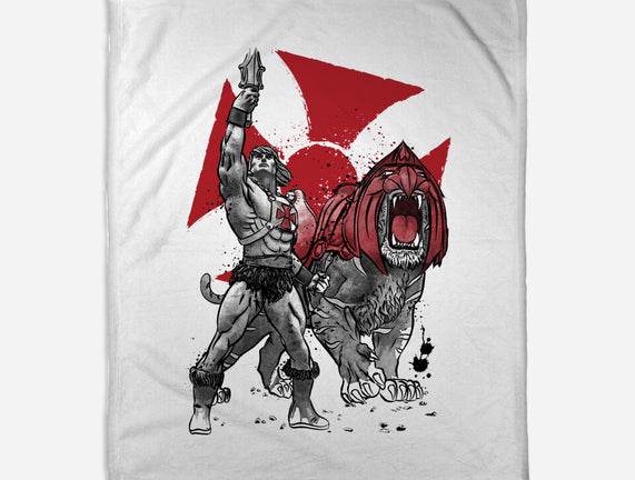 Prince Adam And Battle Cat Sumi-e