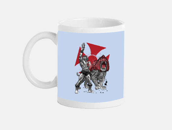 Prince Adam And Battle Cat Sumi-e