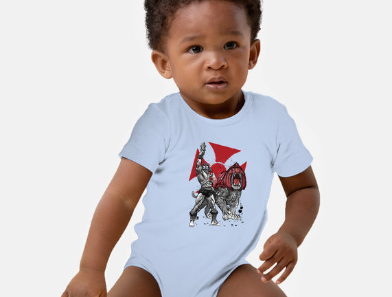 Prince Adam And Battle Cat Sumi-e