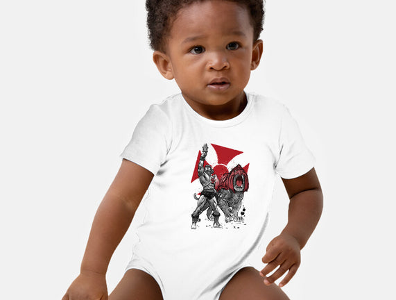 Prince Adam And Battle Cat Sumi-e