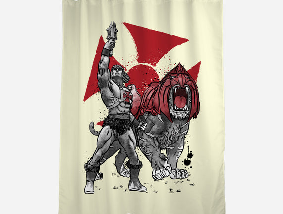 Prince Adam And Battle Cat Sumi-e